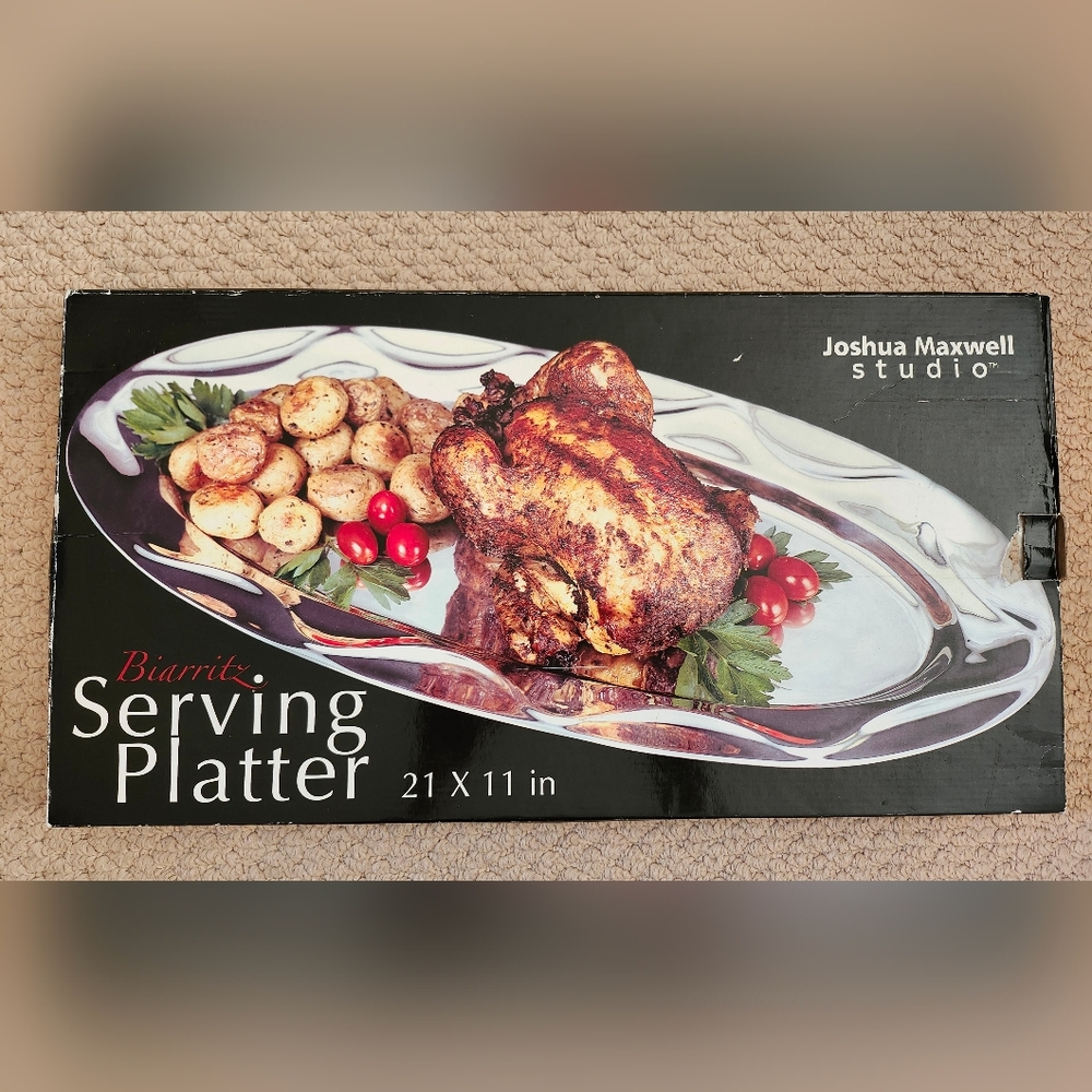 JOSHUA MAXWELL STUDIO Biarritz 21" x 11" Serving Tray | Platter (With Box)